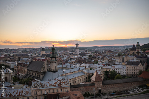 Panoramic aerial view on Lviv from drone © Ruslan