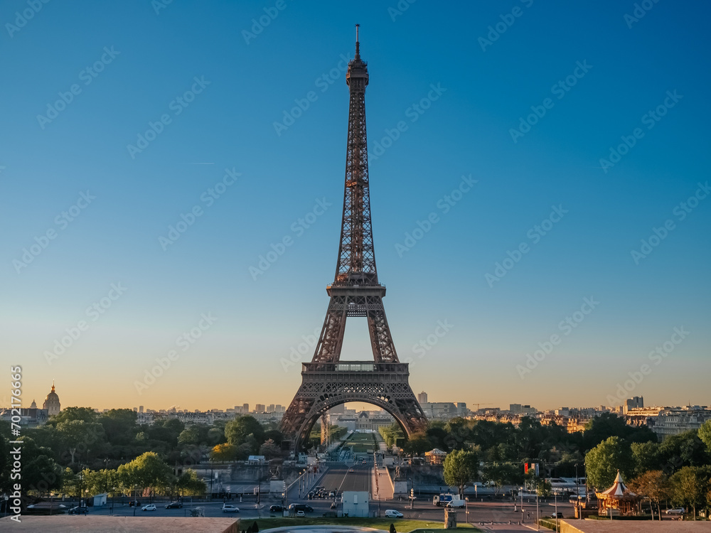 Eiffel Tower in Paris at dawn 