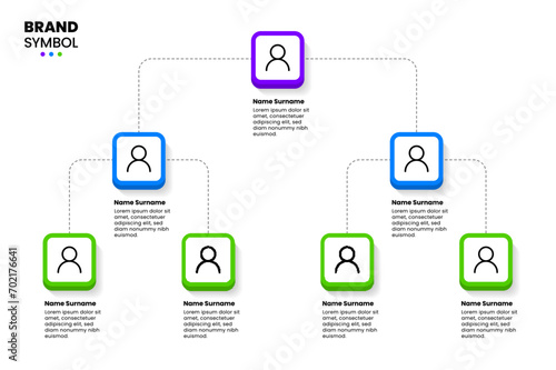 Infographic template. Hierarchy with 3 levels in a pyramid