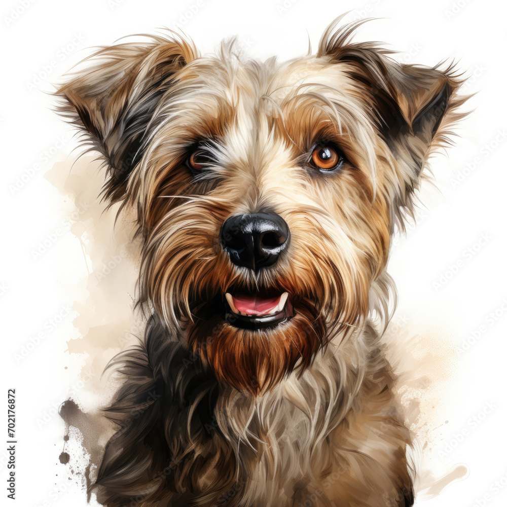 watercolor Glen of Imaal Terrier clipart, Generative Ai