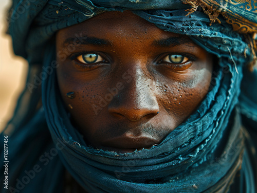 Member of North African from Tuareg tribe in traditional clothing photo