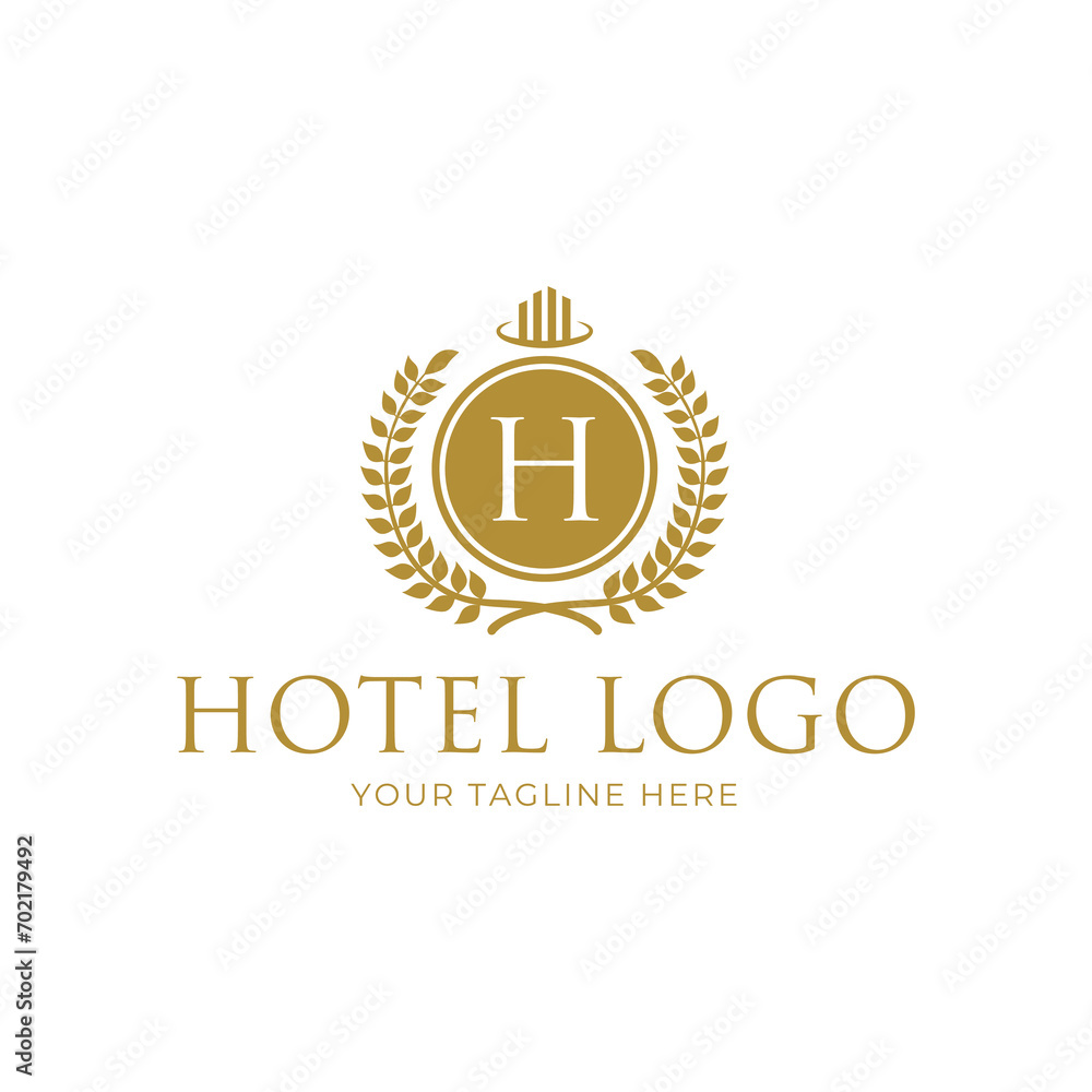 Naklejka premium Elegant Hotel Logo icon vector template