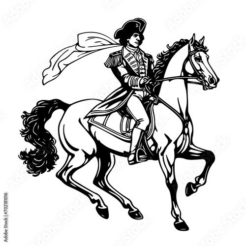 Toussaint Louverture riding a horse outline © Dung