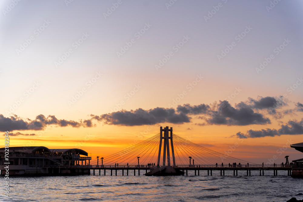Silhouette sunset in Durres Albania , Silhouette sunset in Durres Albania ,