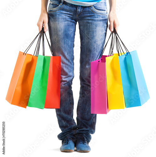 Young woman after shopping