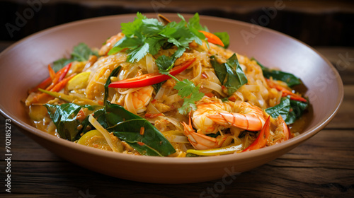 Thai-style Crab Curry with Rice Noodles