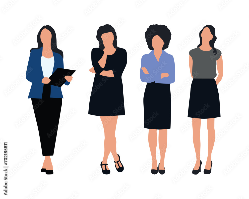 Free Vector elegant businesswoman in different poses isolated