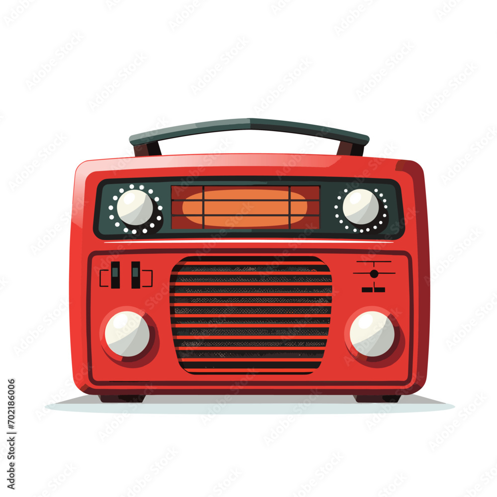Vector Illustration of a Retro Vintage Radio