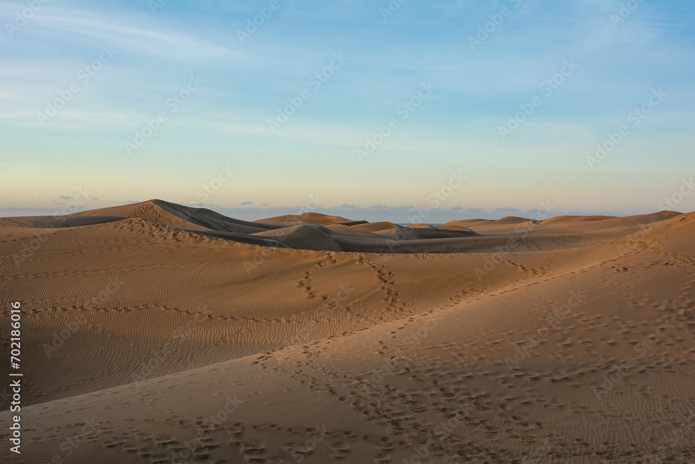 Sand dunes of Maspalomas on Gran Canaria in Spain