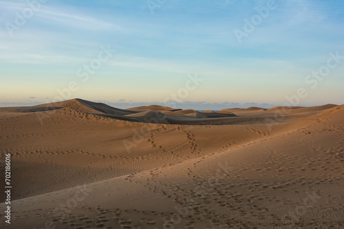 Sand dunes of Maspalomas on Gran Canaria in Spain