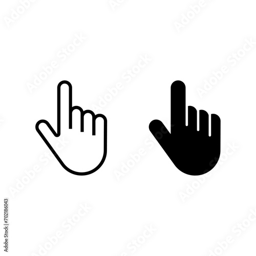 Hand cursor icon click. Hand click icon. Finger pointer isolated vector