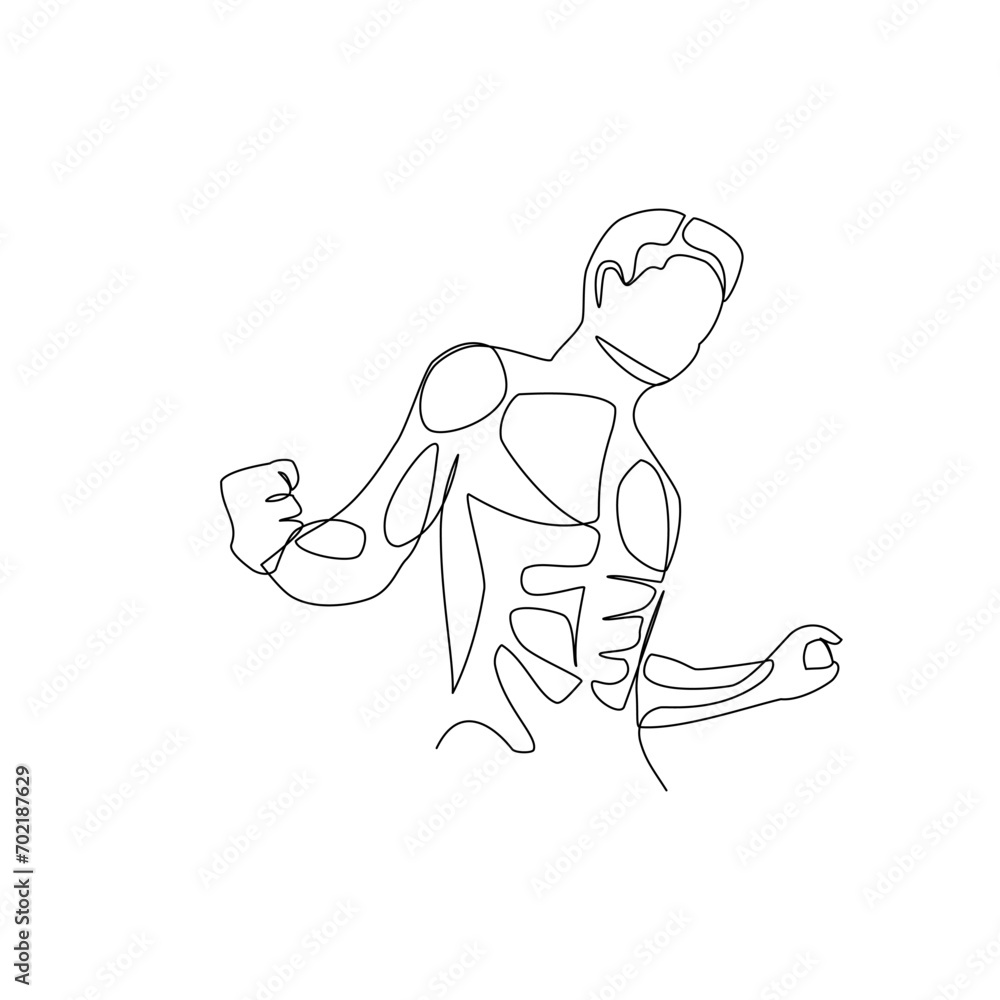 Man portrait drawn in line art style Man portrait drawn in line art style
