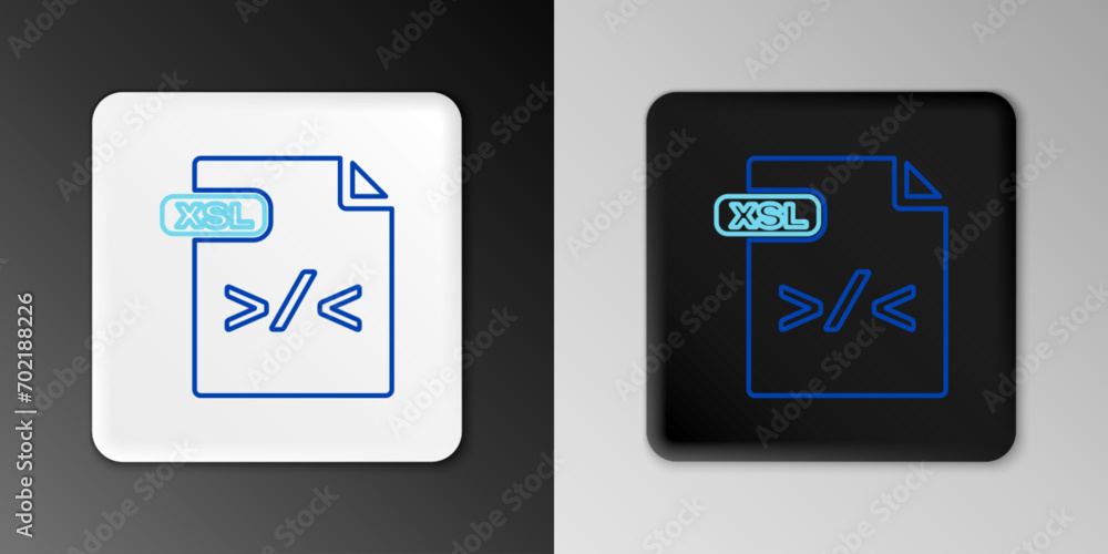 Line XSL file document. Download xsl button icon isolated on grey background. Excel file symbol. Colorful outline concept. Vector