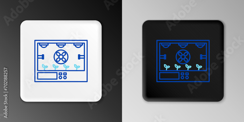 Line Smart farming technology - farm automation system icon isolated on grey background. Colorful outline concept. Vector