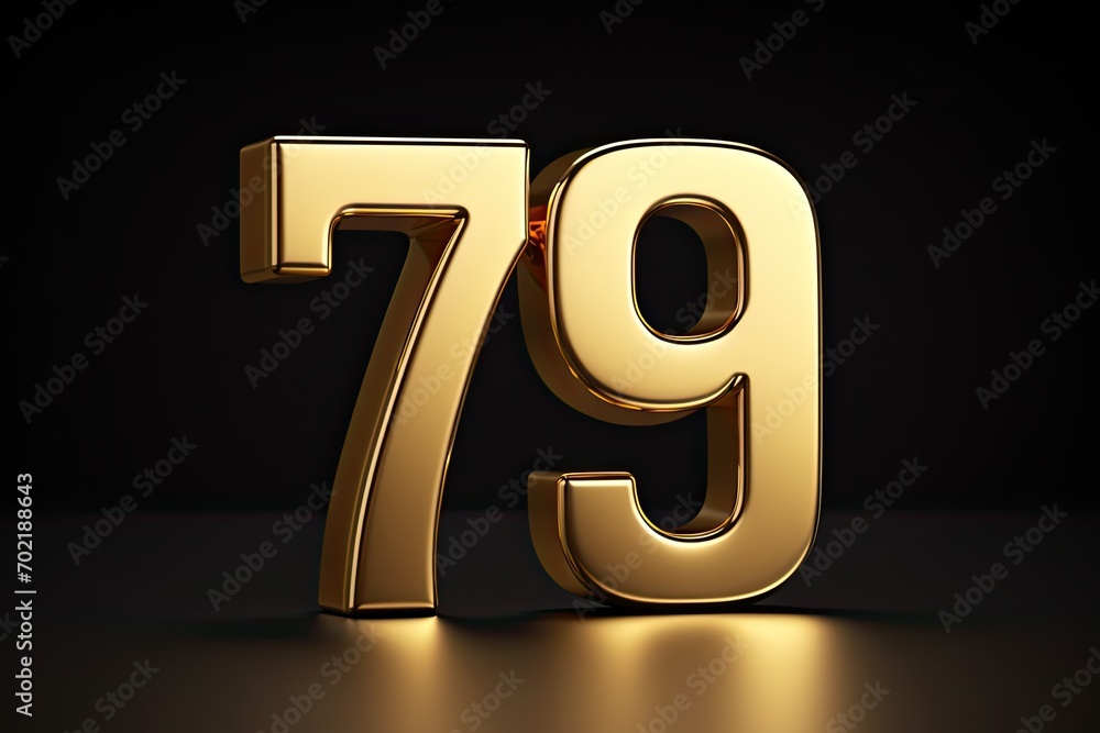 Gold Number 79 Seventy Nine On White Background Gold Number 79 Seventy Nine On White Background