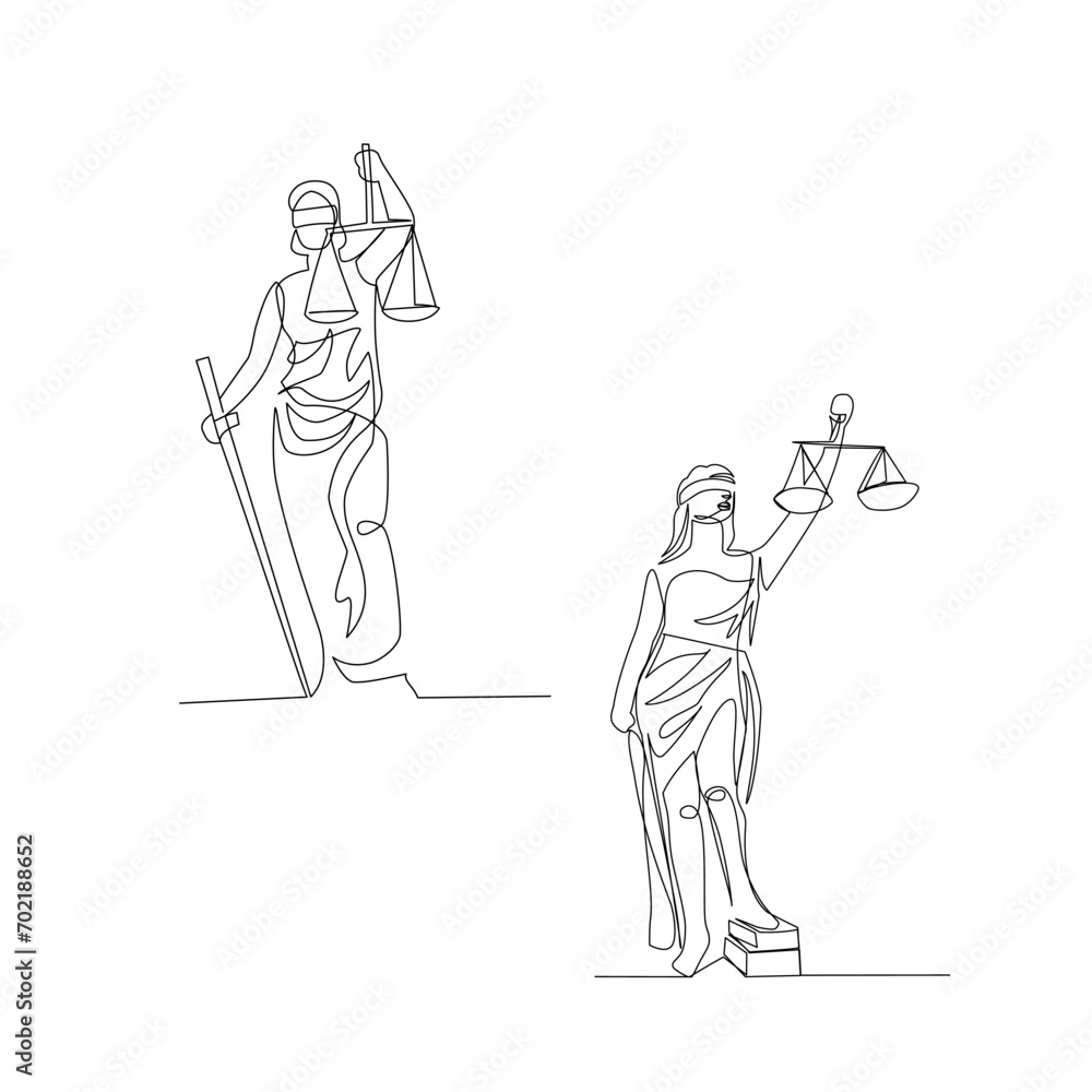 Statue drawn in line art style Statue drawn in line art style