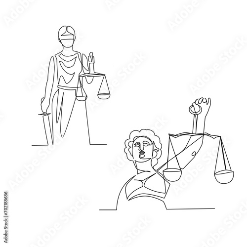 Statue drawn in line art style
