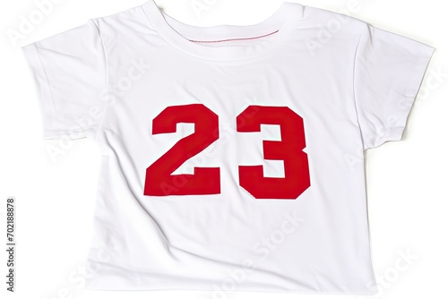 A White T - Shirt With The Number 23 On It