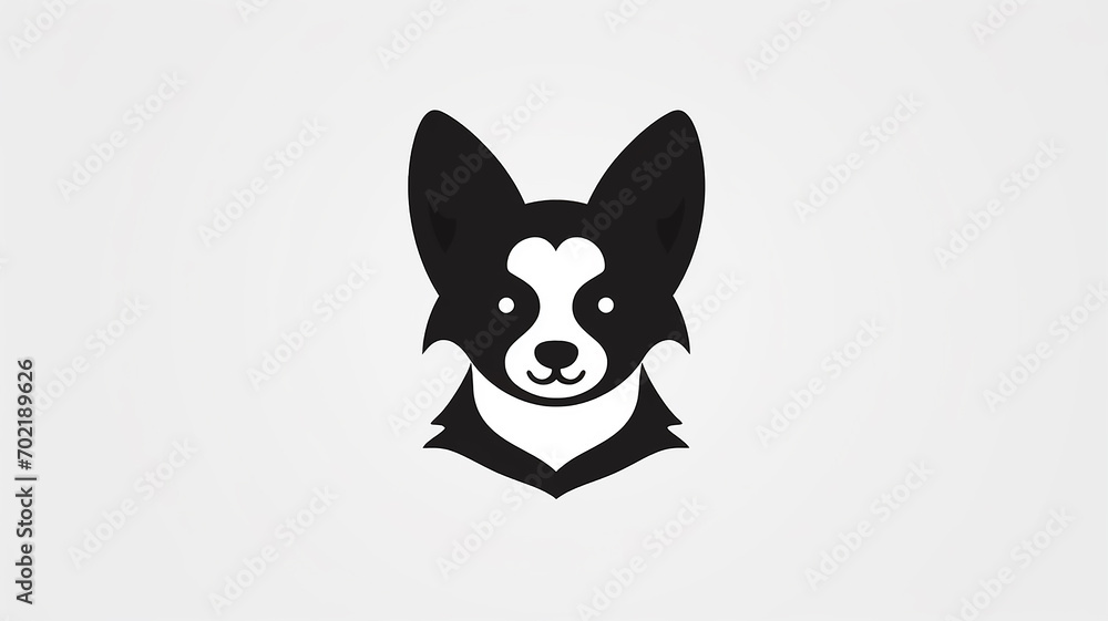 dog logo, simple flat graphics, black and white illustration dog logo, simple flat graphics, black and white illustration