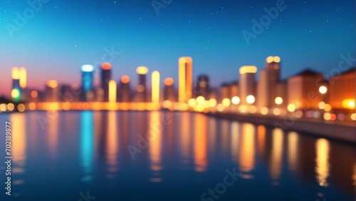 Blurry City At Night Background