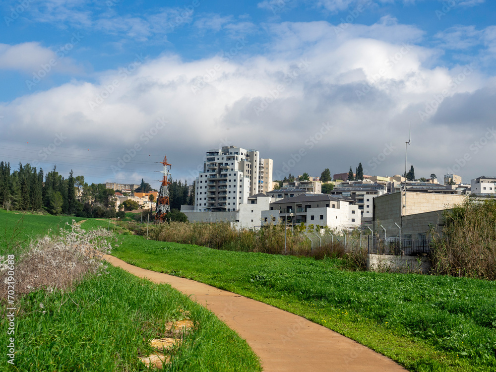 view of the town, View of the city of Migdal Ha Emek, Migdal Haemek in northern Israel