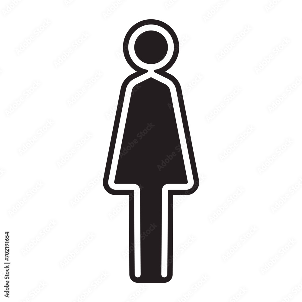 Woman icon symbol. Bathroom Sign. Flat vector illustration Woman icon symbol. Bathroom Sign. Flat vector illustration