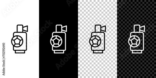 Set line Air horn icon isolated on black and white, transparent background. Sport fans or citizens against government and corruption.  Vector photo