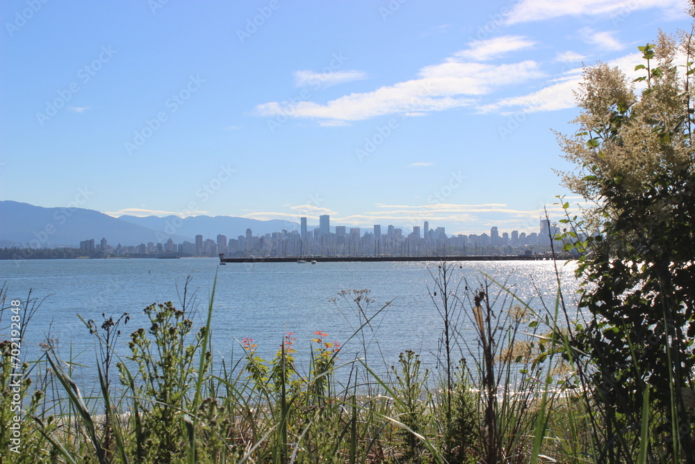 Vue sur la skyline de Vancouver depuis le quartier de Kitsilano