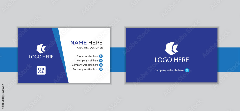 card template,  Contact card and name card design template. stock illustration