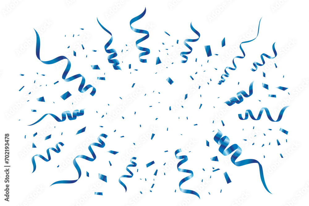 Blue confetti isolated on white background, congratulations confetti ...