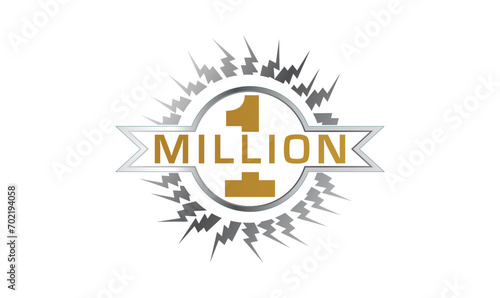 one million text or Logo Design photo