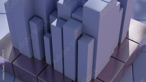 A 3D pie chart icon floating above a soft lavender background, representing data analytics and business insights.  photo