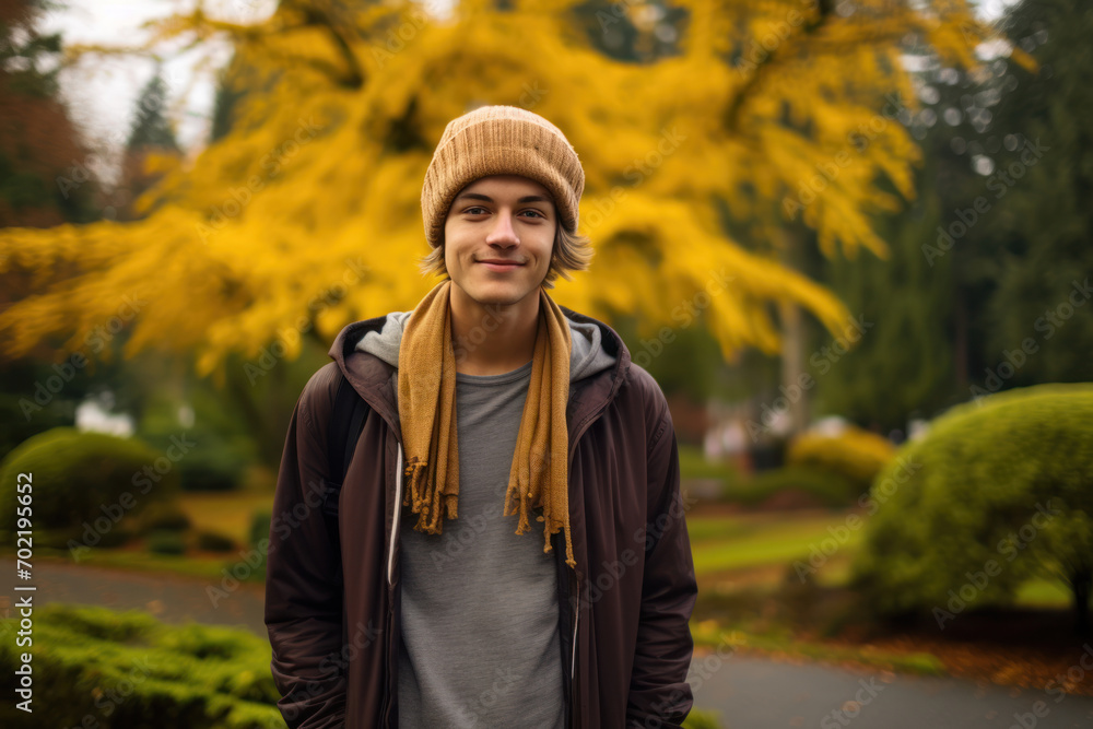 Photograph of a Canadian man with androgynous features, wearing casual, layered clothing in a scenic, autumnal Vancouver park
Photograph of a Canadian man with androgynous features, wearing casual, layered clothing in a scenic, autumnal Vancouver park