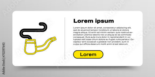 Line Smoking pipe with smoke icon isolated on white background. Tobacco pipe. Colorful outline concept. Vector