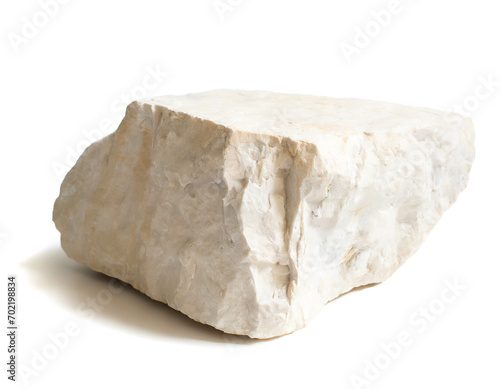 Kalkstein isoliert auf weißem Hintergrund, Freisteller 