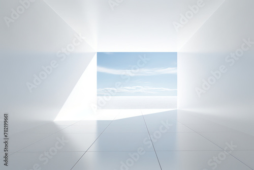 Empty Light  A Modern Interior with Blank Space and White Abstract Walls