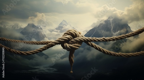rope on the mountains