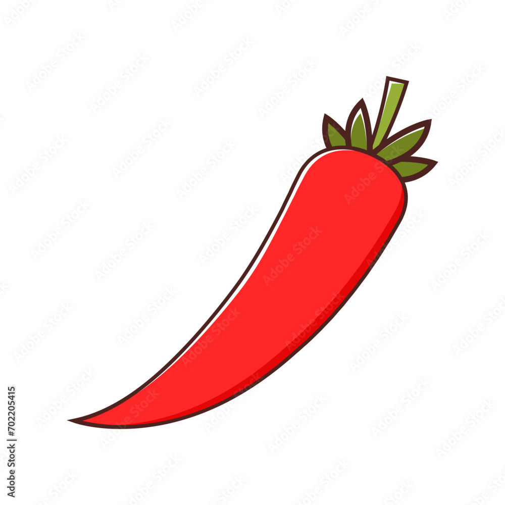 Naklejka premium Chili cartoon vector. Chili on white background. Hot Chili logo design.