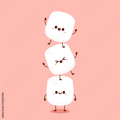 Marshmallow cartoon. marshmallow character design. Marshmallow vector.