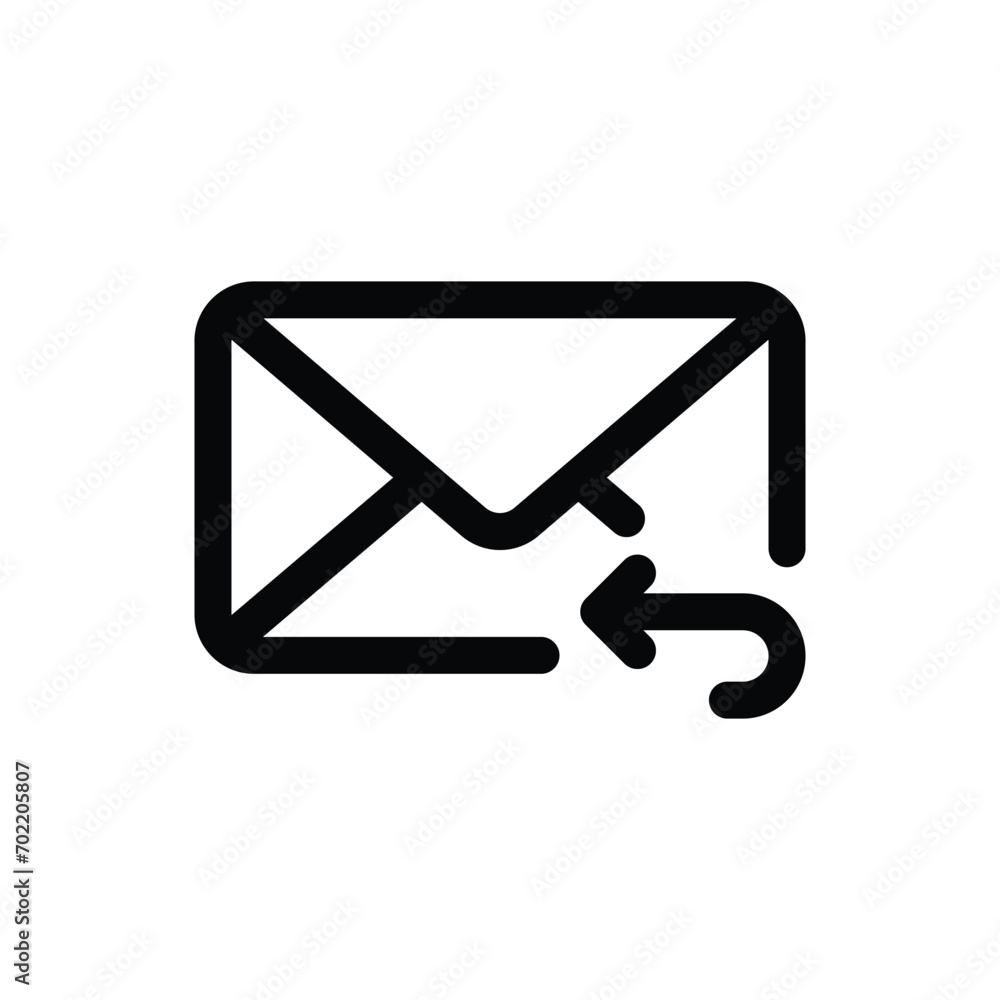Reply Email icon in trendy outline style isolated on white background. Reply Email silhouette symbol for your website design, logo, app, UI. Vector illustration, EPS10. Reply Email icon in trendy outline style isolated on white background. Reply Email silhouette symbol for your website design, logo, app, UI. Vector illustration, EPS10.