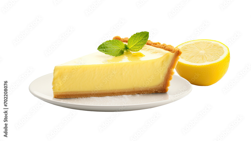 Fresh raw organic French Lemon Pie bakery on white isolated on clear png background and transparent background. Bakery and pastry concept for cafe and restaurent, AI generative. Fresh raw organic French Lemon Pie bakery on white isolated on clear png background and transparent background. Bakery and pastry concept for cafe and restaurent, AI generative.