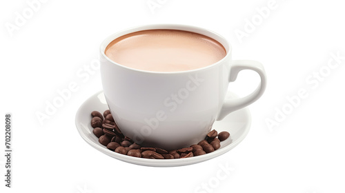 Hot Chocolate Malt Drink on white isolated on clear png background and transparent background. food drink and dessert concept for cafe and restaurent, AI generative. 
