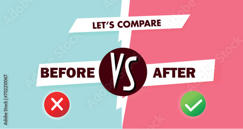 Youtube video cover template, comparison before and after, vs, vector drawing 