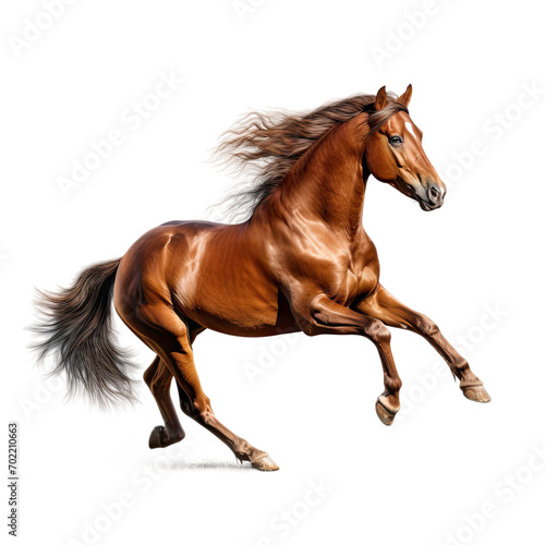 Elegant horse in running pose on PNG transparent background © DX