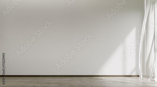 Modern minimal interior of living room and empty white concrete wall background. 3d rendering photo