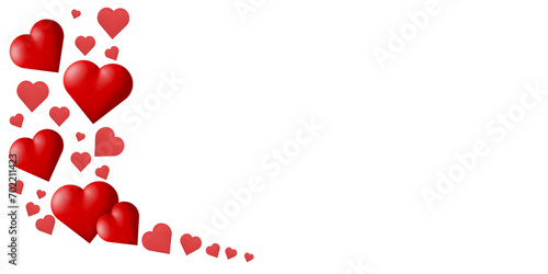 Valentine valentines day banner background. valentines day greeting card with hearts	 photo