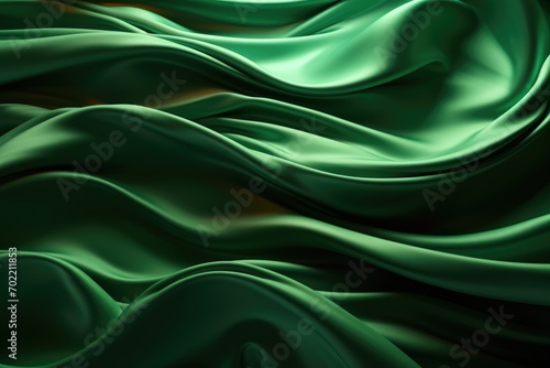 A green fabric with folds