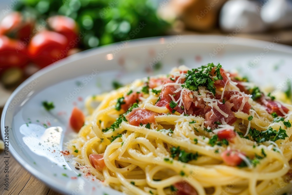 Traditional italian dish spaghetti carbonara. Traditional italian dish spaghetti carbonara.
