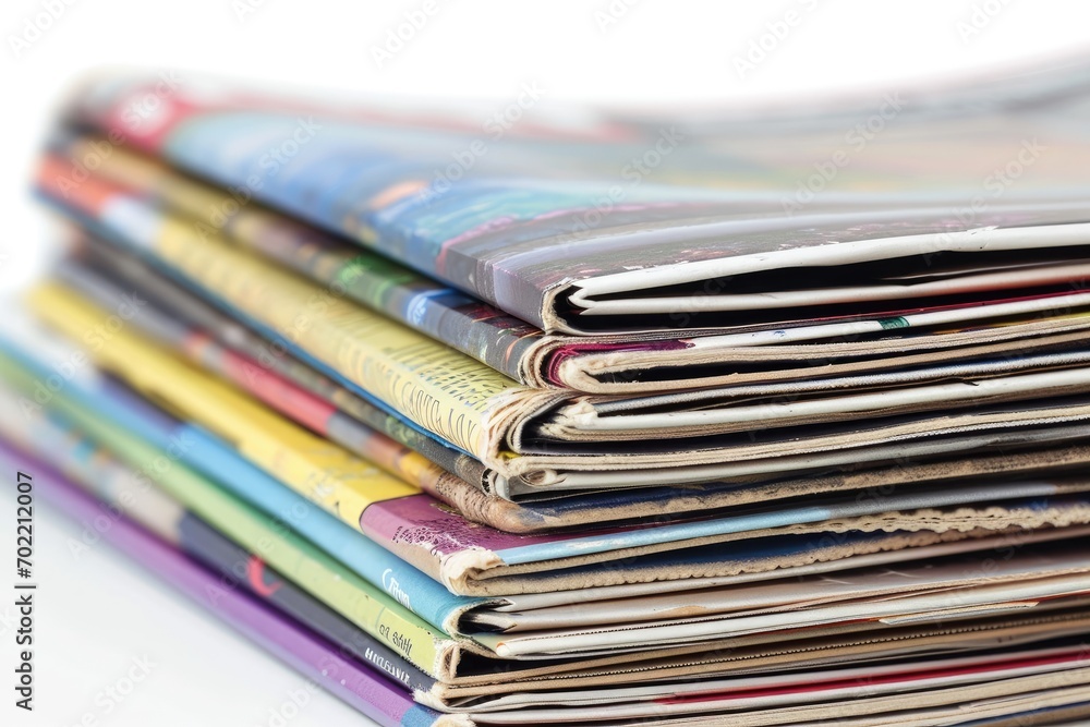 Stack of magazines isolated on white background Stack of magazines isolated on white background