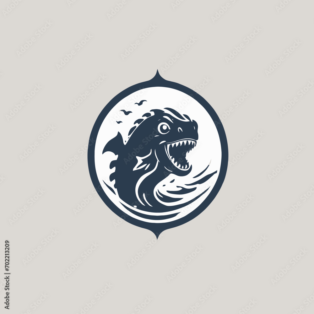 Sea Monster Logo Design EPS format Very Cool